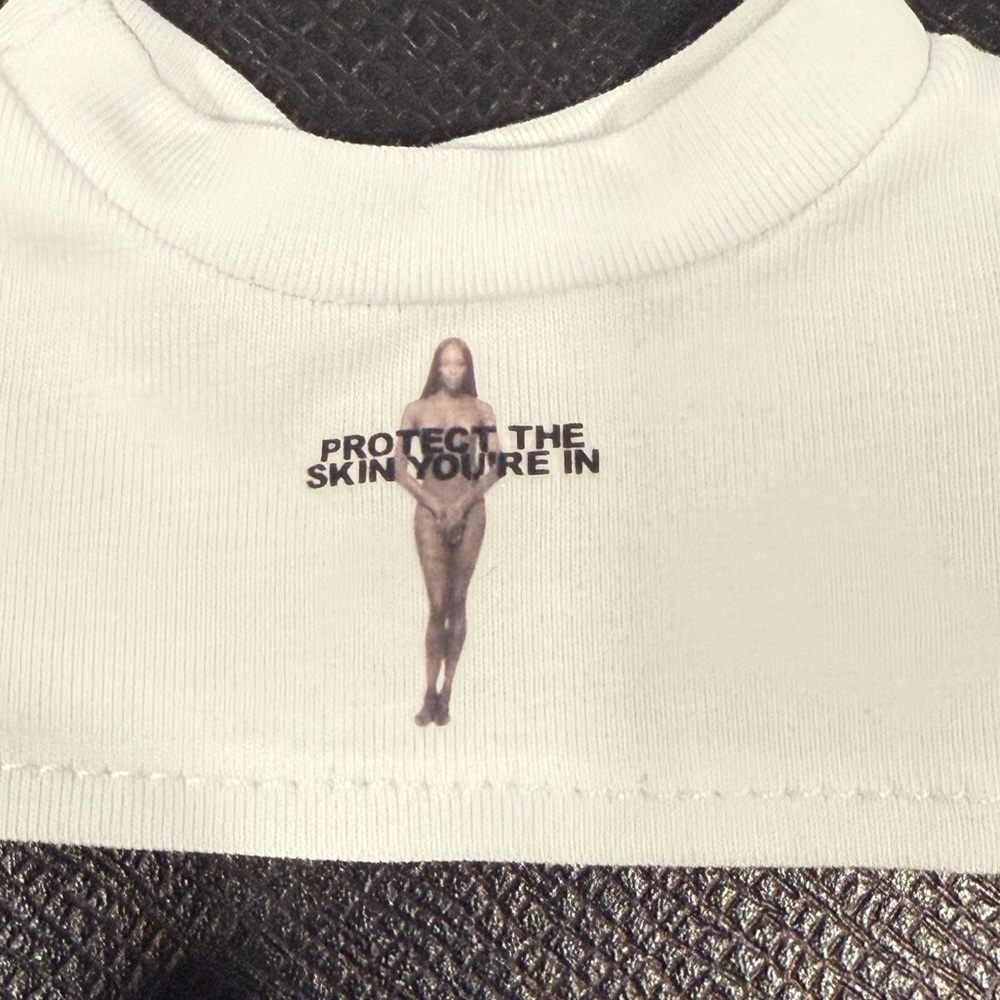 Labubu Marc Jacobs Protect the Skin You’re In T-shirt - Picture 4 of 4